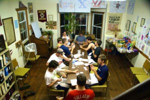 The boys play a card game in a neighbor's kitchen Source: Alex Conrad 